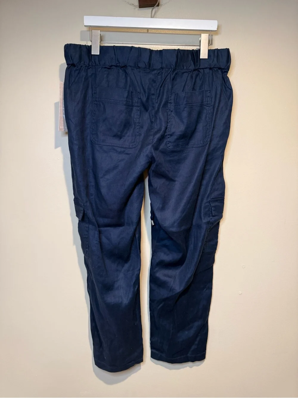 Liverpool Drawstring New Stretch Linen pants Mood Indigo straight leg